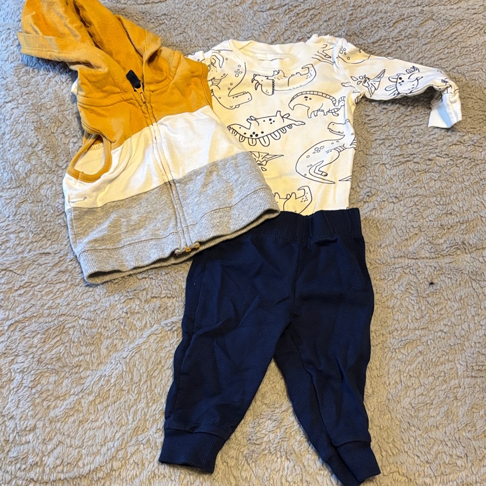 Carter's Mustard and Gray Hoodie with Navy Joggers 6 months